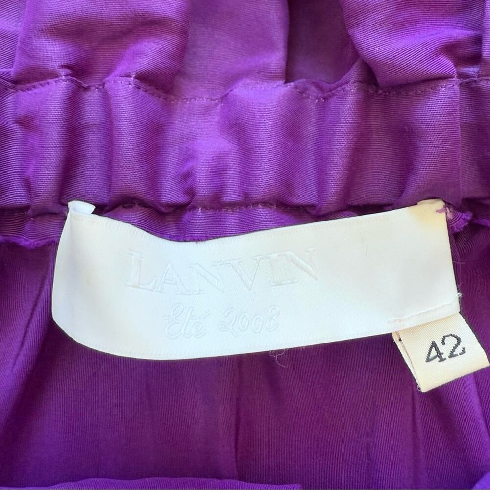 LANVIN by Alber Elbaz Purple Silk Strapless Dress Size 42 FR or 10 US Authentic - Picture 5 of 8